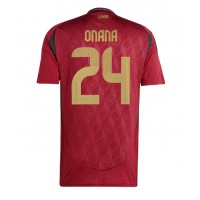 Maglia Calcio Belgio Amadou Onana #24 Prima Divisa Europei 2024 Manica Corta